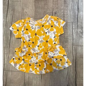 Child of Mine by Carter’s Yellow Floral Peplum Top 6-9 Months Baby Girl